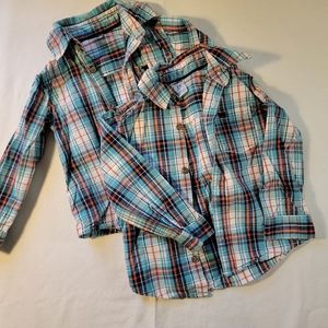 Carter's plaid long sleeve button downs 24 months